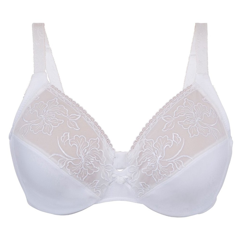 Set of 3! 36C Glamorise ELEGANCE Bra (UNDERWIRED) Embroidered SUPPORT WHITE NEW